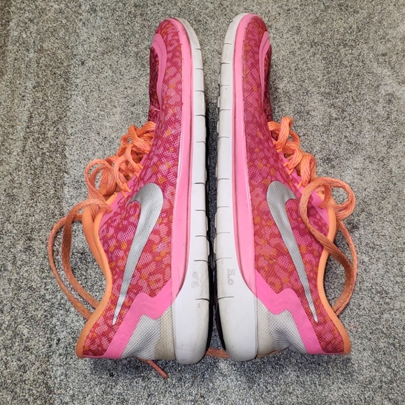 Nike Free 5.0 Pink and Orange Cheetah Size 7Y - Picture 5 of 7